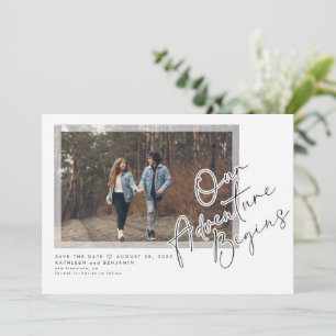 Modern Unser Abenteuer fängt Save the Date Foto an