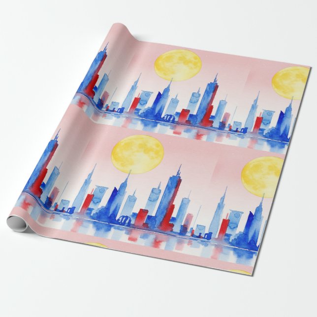 Modern urban landscape geschenkpapier (Ungerollt)