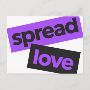 Modern, urban, vibrant, trendy graphic Spread Love Postkarte