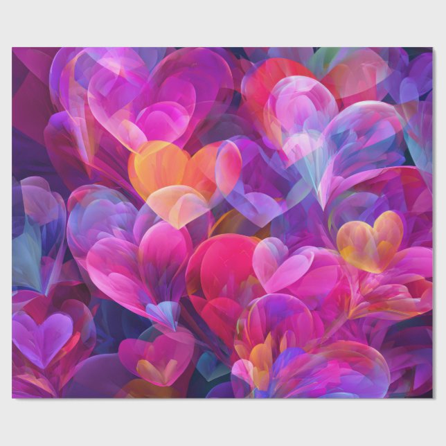 Modern Valentine Wrapping Paper– Abstract Colorful Geschenkpapier (Flach)