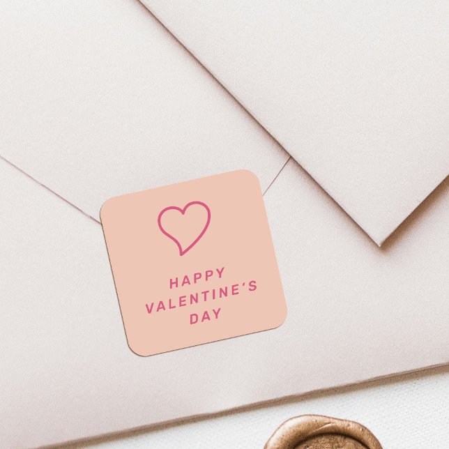 Modern Valentinstag Heart Icon Sticker - Peach (Von Creator hochgeladen)