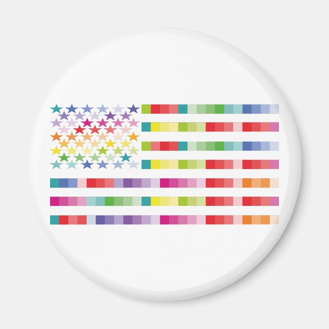 MODERN VERSION MULTICOLOR USA/EEUU FLAG BY MASANSE MAGNET (Vorne)