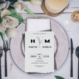 Modern Vertical Wedding Invitation Einladung