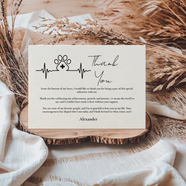 Modern Vet Med Graduation Party Dankeskarte (Von Creator hochgeladen)