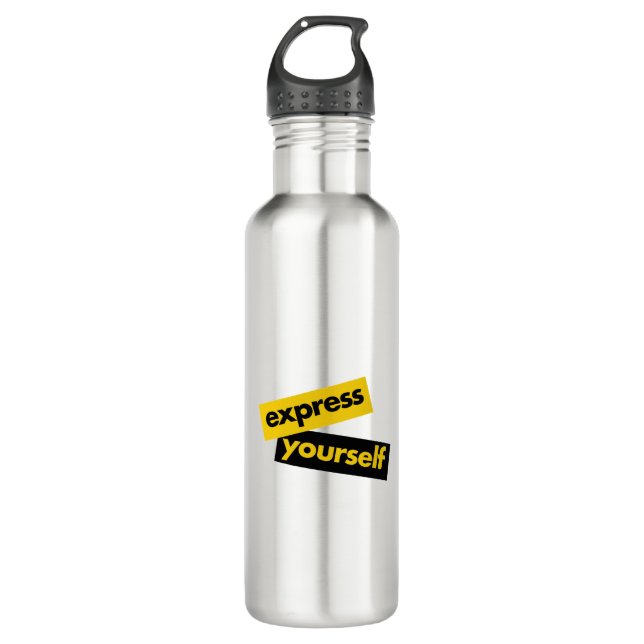 Modern, vibrant, bold graphic of Express Yourself Edelstahlflasche (Vorderseite)