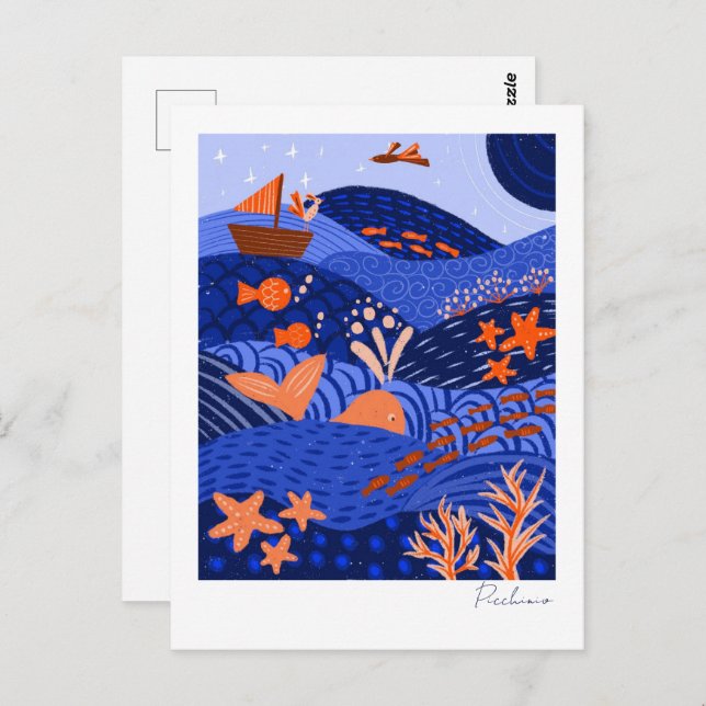 Modern Vibrant Dreamscape Postkarte (Vorne/Hinten)