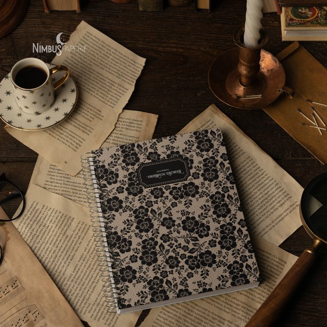 Modern Victorian Black Lace Ivory Journal Notizbuch (Von Creator hochgeladen)