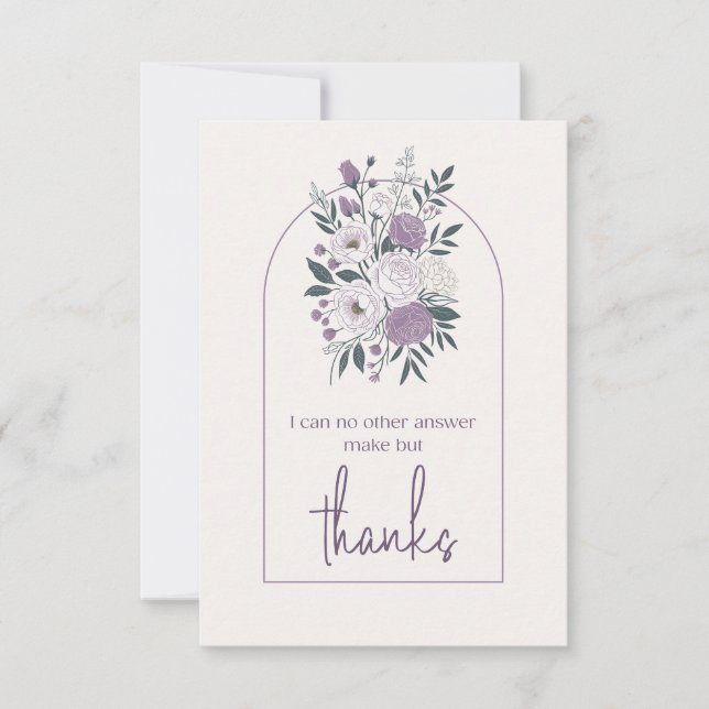 Modern Vielen Dank an den eleganten Lavender Flora Dankeskarte (Vorderseite)