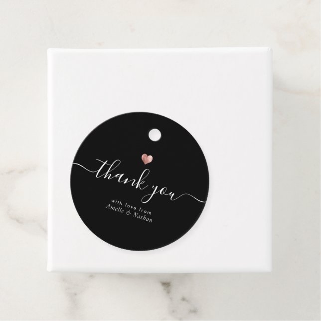 Modern Vielen Dank, dass Sie Script Rose Gold Hear Geschenkanhänger (Beispiel)
