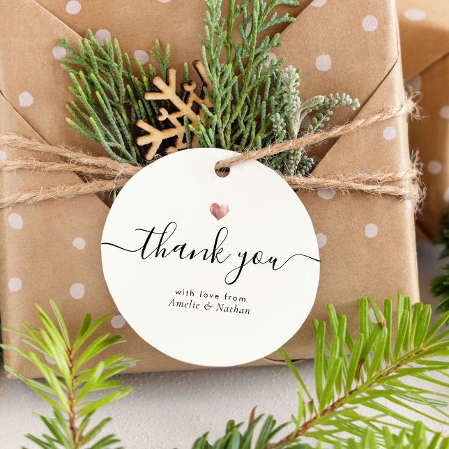 Modern Vielen Dank, dass Sie Script Rose Gold Hear Geschenkanhänger (Von Creator hochgeladen)