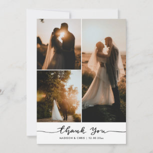 Modern Vielen Dank, dass Sie Script Wedding Foto C Dankeskarte