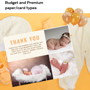 Modern Vielen Dank Foto-Card Orange Shades BUDGET Postkarte