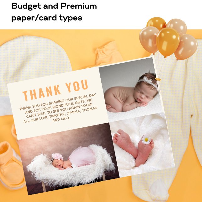 Modern Vielen Dank Foto-Card Orange Shades BUDGET Postkarte (Von Creator hochgeladen)