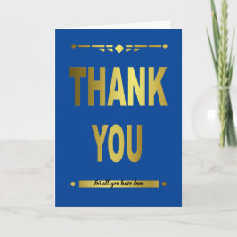 Modern Vielen Dank für die Blue Gold Typografy Car Dankeskarte