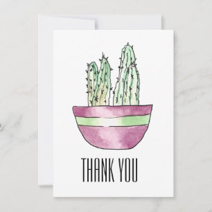 Modern Vielen Dank für die gepochtete Cactus Flat  Dankeskarte
