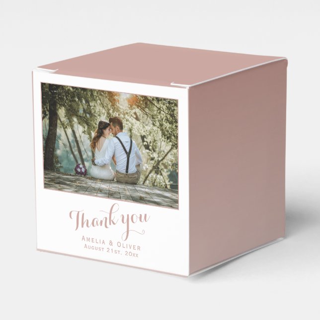 Modern Vielen Dank für Ihr Hochzeitscouple-Foto Geschenkschachtel (Vorderseite)