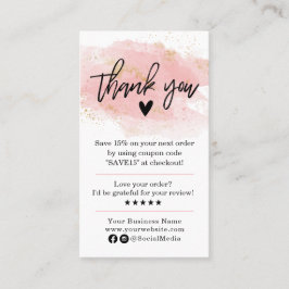 Modern vielen Dank für Ihre Bestellung Rosa und Sc Visitenkarte