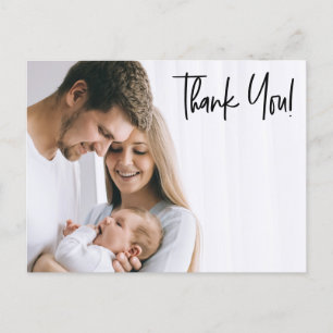 Modern Vielen Dank, Script Baby BOY Fotos Ankündigungspostkarte