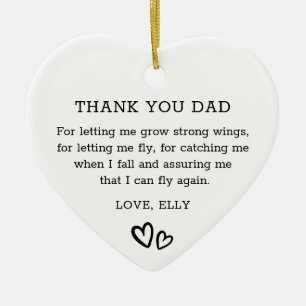 Modern Vielen Dank, Vater Black Hand Drawn Hearts Keramik Ornament