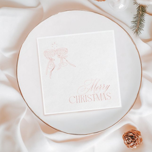 Modern Vintage Rose Gold Christmas Party  (Modern Vintage Rose Gold Christmas Party Foil Napkins)