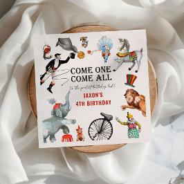 Modern Vintager Zirkus Festival Geburtstag Serviette