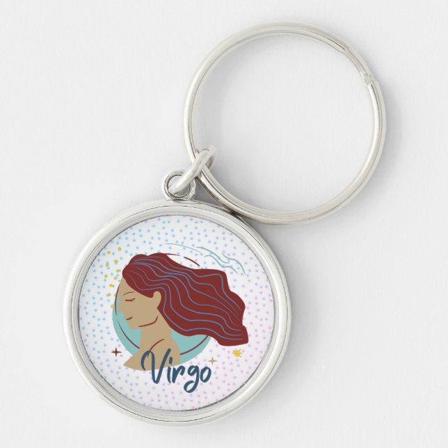 Modern Virgo Woman Zodiac T - Shirt Schlüsselanhänger (Vorne)