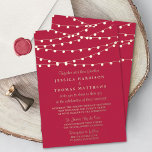 Modern Viva Magenta String Lights Wedding Real Folieneinladung<br><div class="desc">Feiern Sie stilvoll mit dieser modernen und sehr trendigen realen Folie gepresst Hochzeitseinladungen. Das Design lässt sich leicht mit Ihrer speziellen Veranstaltungssprache personalisieren und Ihre Gäste werden begeistert sein, wenn sie diese fantastischen Einladungen erhalten. Matching-Elemente finden Sie in der Auflistung. Das Cover-Foto wurde unter Verwendung von Ressourcen von Freepik.com entworfen...</div>