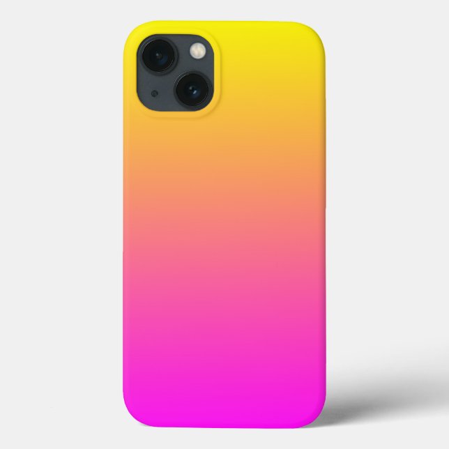 Modern Vivid Magenta Gelb strahlend Case-Mate iPhone Hülle (Rückseite)