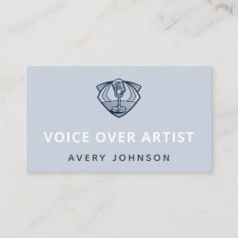 Modern Voice over Artist Actor Microphone Logo Visitenkarte