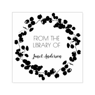 Modern von der Bibliothek des Lorbeer-Kranz-Grüns Permastempel
