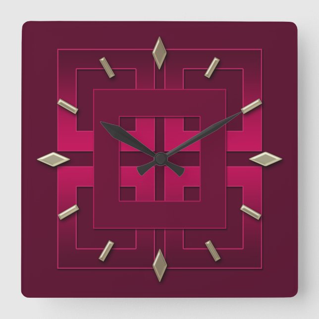 Modern wall clock design . quadratische wanduhr (Vorderseite)