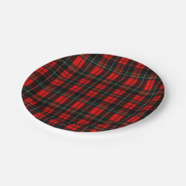 Modern Wallace Red Scottish Tartan Plaid Pattern Pappteller