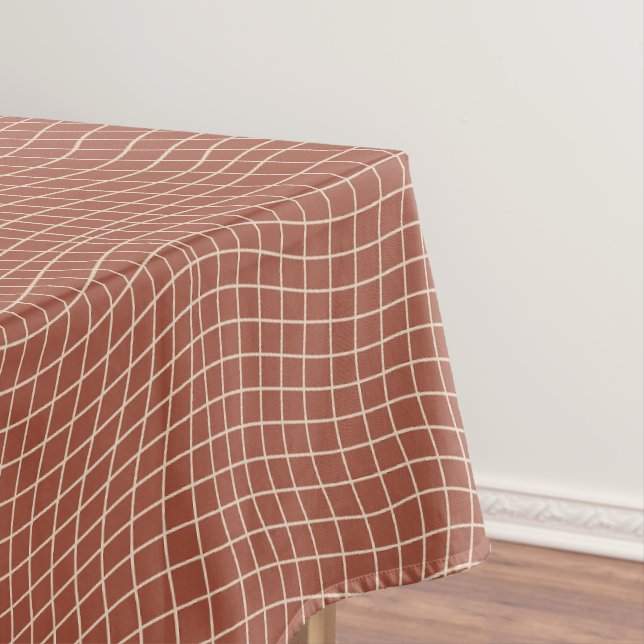 Modern Warped Grid | Minimalist Fluid Geometric Tischdecke (Beispiel)