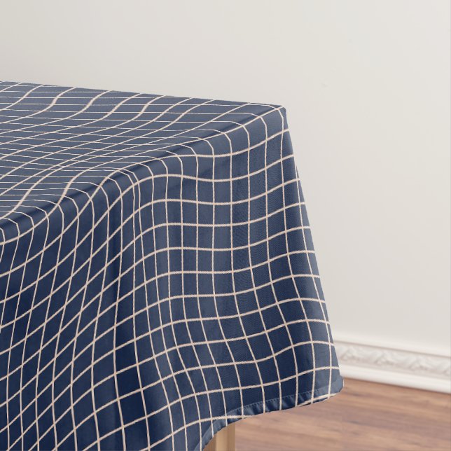 Modern Warped Grid | Minimalist Fluid Geometric Tischdecke (Beispiel)