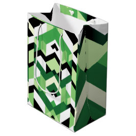 Modern Wasabi Green Block Chevron Design GIft Mittlere Geschenktüte