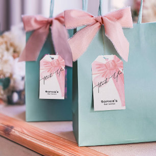 Modern Wasserfarbe Rosa Bow Vielen Dank Geschenkanhänger