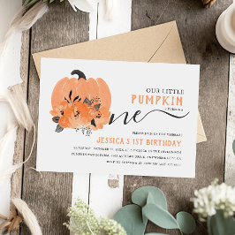 Modern Water Color Pumpkin Herbst 1. Geburtstag Pa Einladung