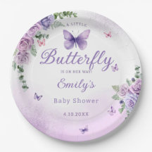 Modern Watercolo Butterfly Blumenmädchen Babydusch