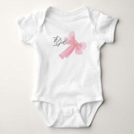 Modern Watercolor Blush Pink It's A Girl  Baby Strampler