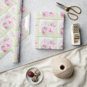 Modern Watercolor Boho Lilac Floral Elegant Geschenkpapier