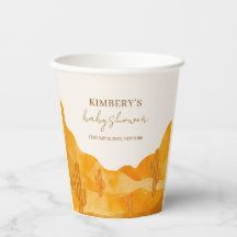 Modern Watercolor Boho Wüste Cactus Baby Shower