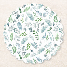 Modern Watercolor Botanische Grüne Eukalyptus Untersetzer