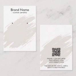 Modern Watercolor Brown Jewelry Display Card Visitenkarte