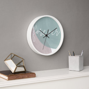 Modern watercolor brush forever Acrylic Wall Clock Uhr