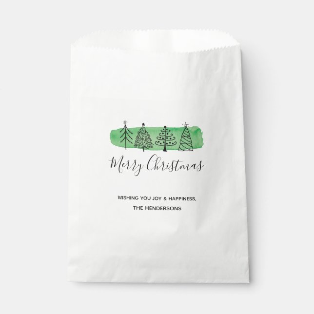 Modern Watercolor Christmas Fevor Bag Geschenktütchen (Vorderseite)