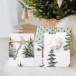 Modern Watercolor Christmas Green Pine Tree Wrappi Geschenkpapier Set<br><div class="desc">Moderner Weihnachtsbaum Grüne Pine Tree</div>