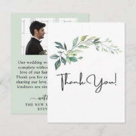 Modern Watercolor Eucalyptus Leaves Greenery Dankeskarte