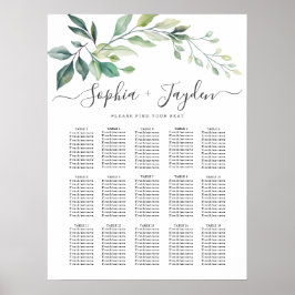 Modern Watercolor Eucalyptus Leaves Greenery Poster