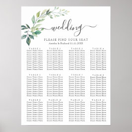 Modern Watercolor Eucalyptus Leaves Greenery Poster