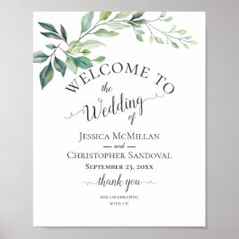 Modern Watercolor Eucalyptus Leaves Greenery Poster